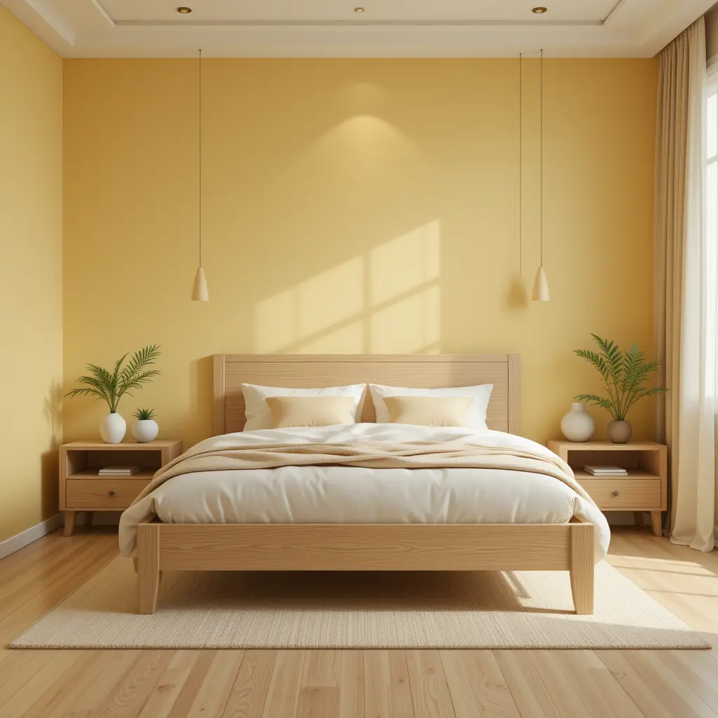 Soft Yellow with Natural Wood Accents