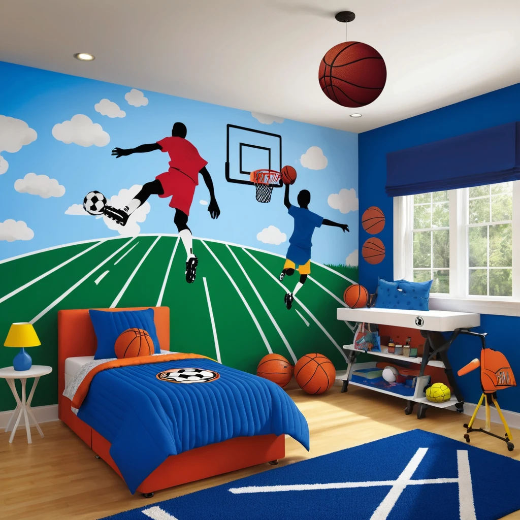 Sports-Themed Wall Paintings