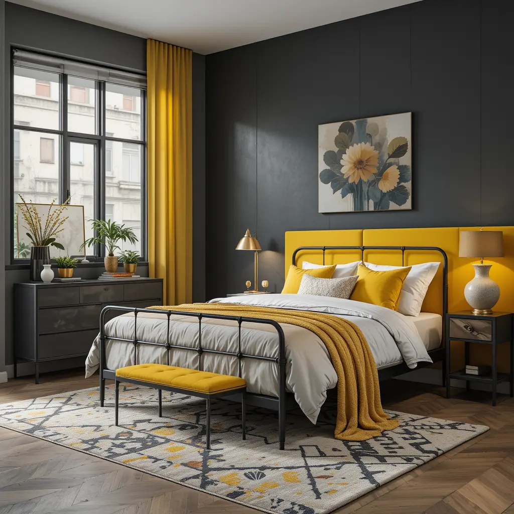 Sunburst Yellow and Charcoal Gray