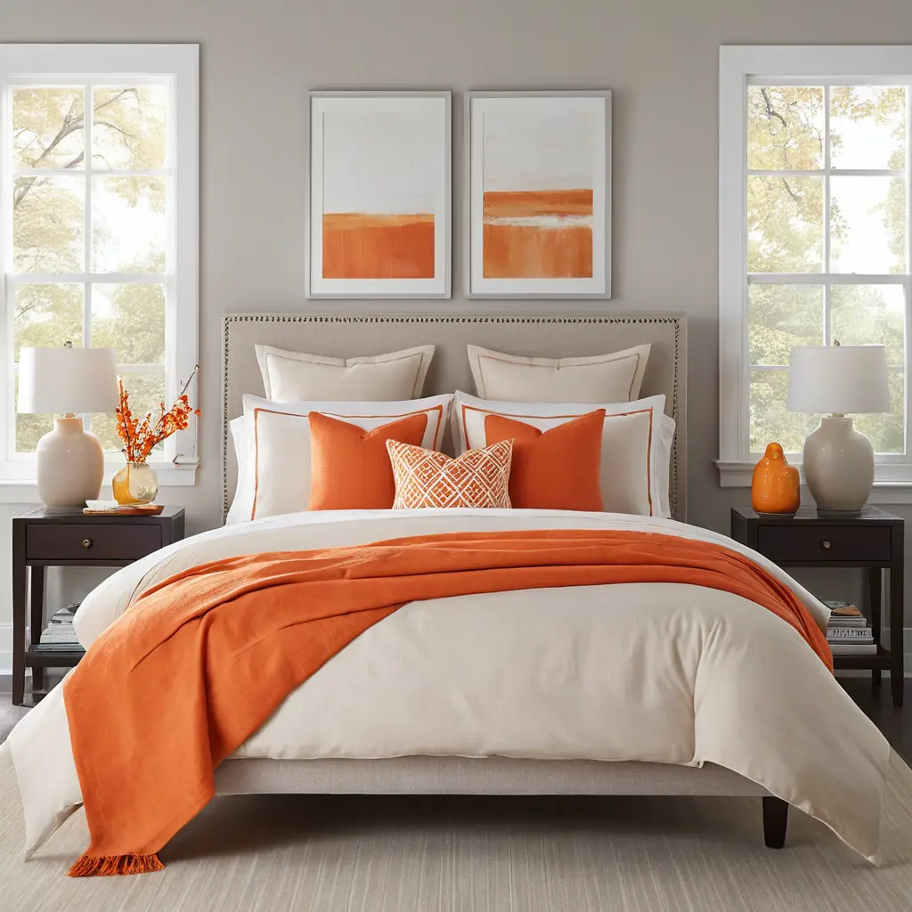 Tangerine Throw Pillows
