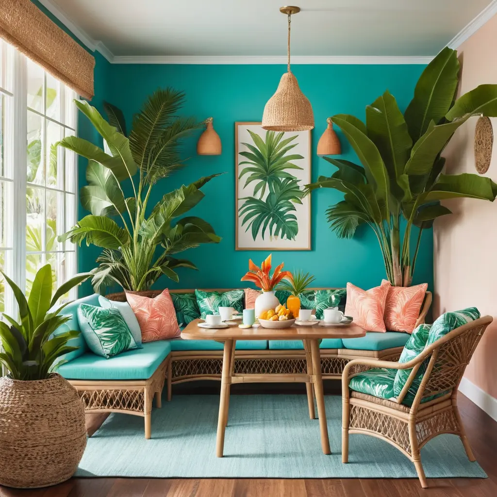 Tropical-Inspired Breakfast Nook