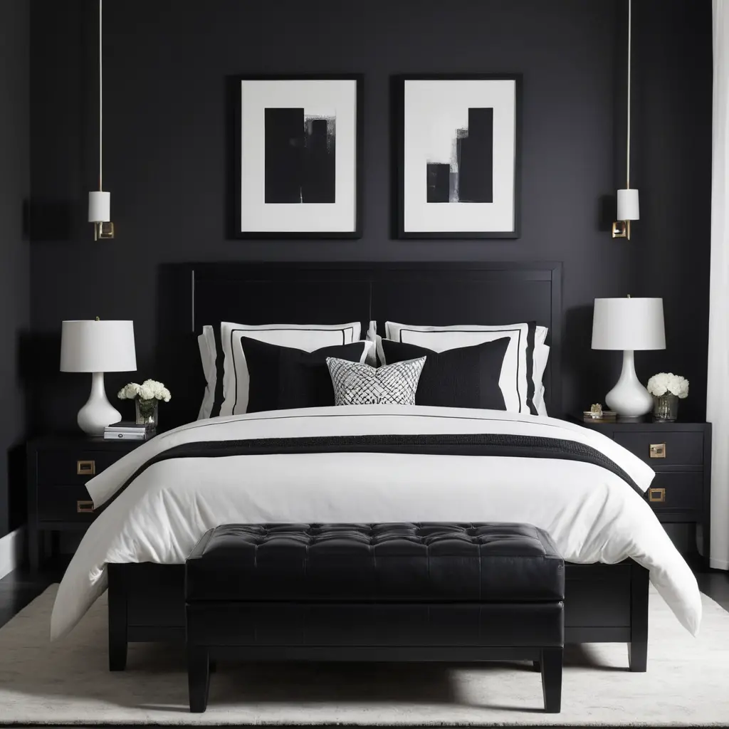 Use Black Furniture with White Accents