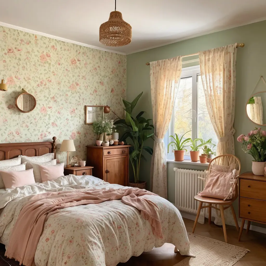 Use Floral Wallpaper for a Whimsical Touch
