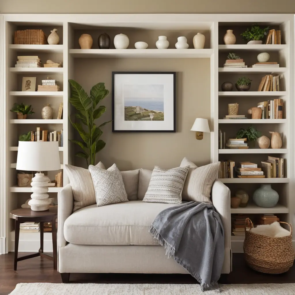 Use a Bookshelf to Frame the Nook