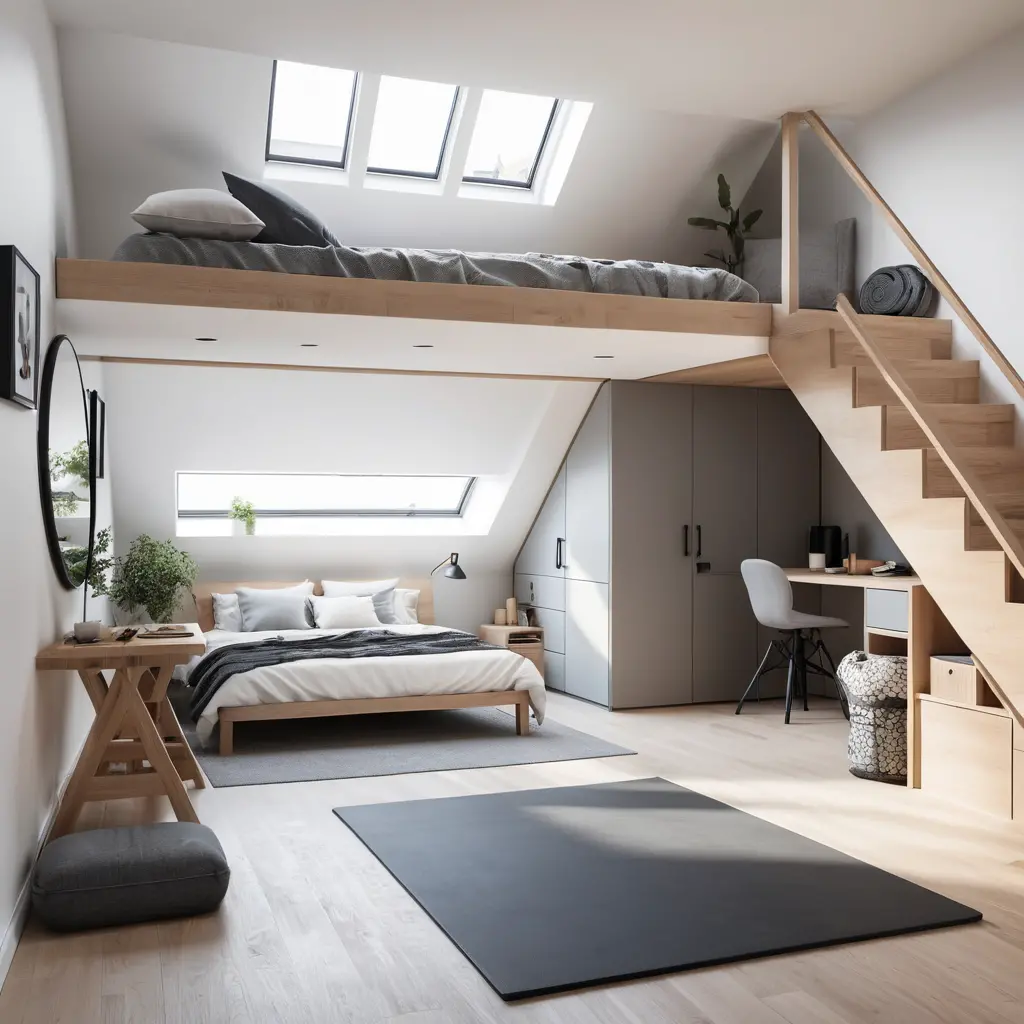 Use a Lofted Area for a Home Gym