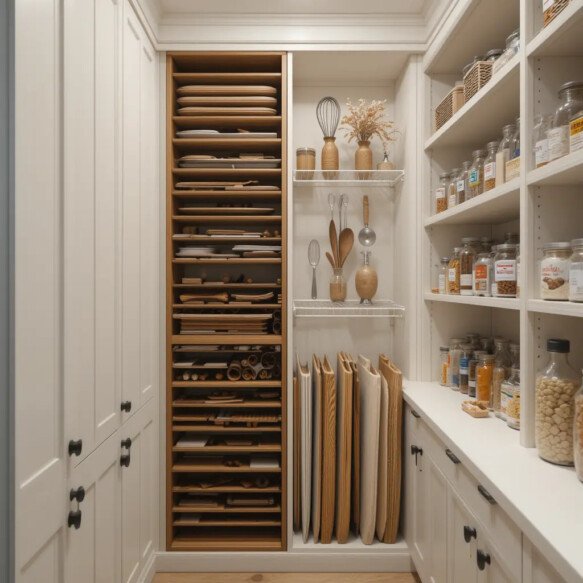 Vertical Storage for Trays and Cutting Boards