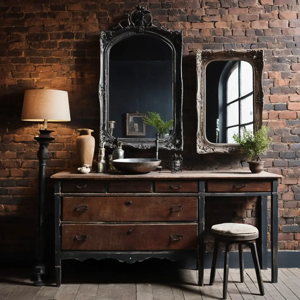 Vintage Mirrors with Distressed Frames