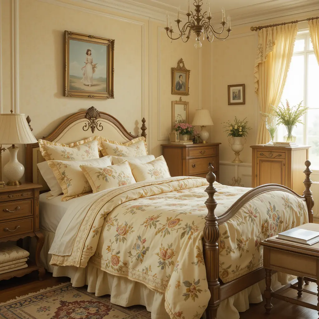 Vintage Yellow Floral Bedding