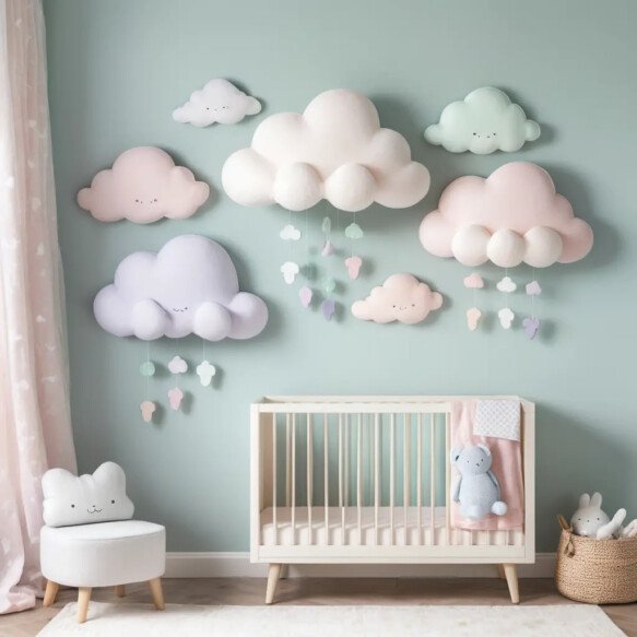 Whimsical Cloud Wall Art