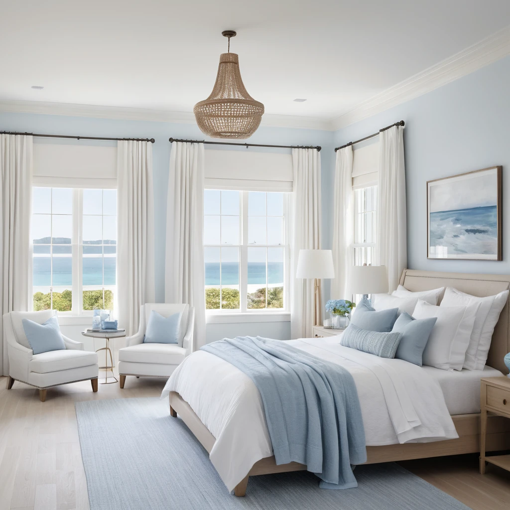 White Bedroom with Soft Blue Accents
