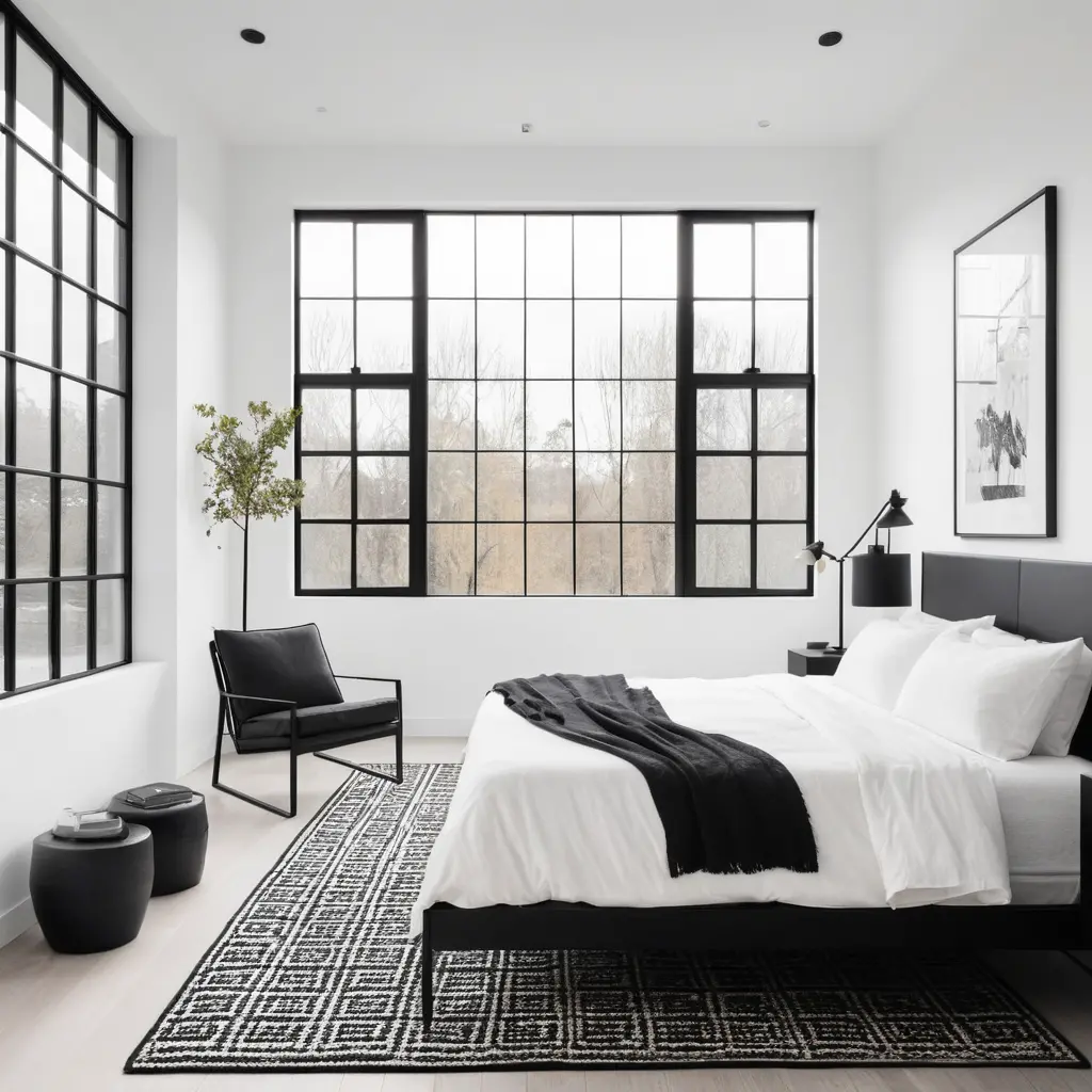 White Walls with Black Accents