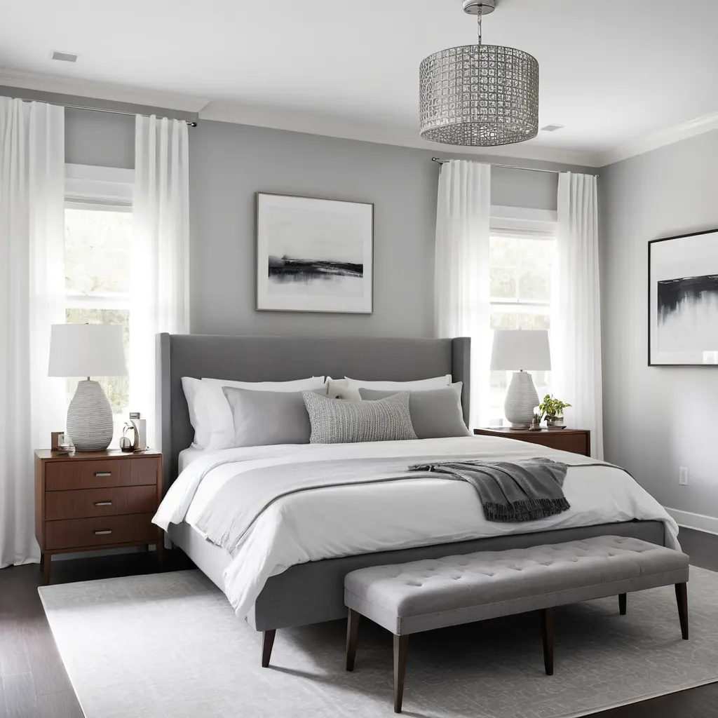 White and Gray Bedroom