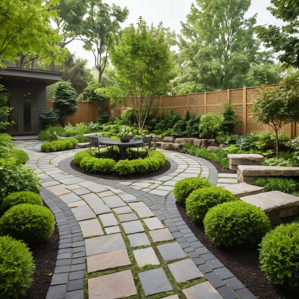 Wide Paver Pathway
