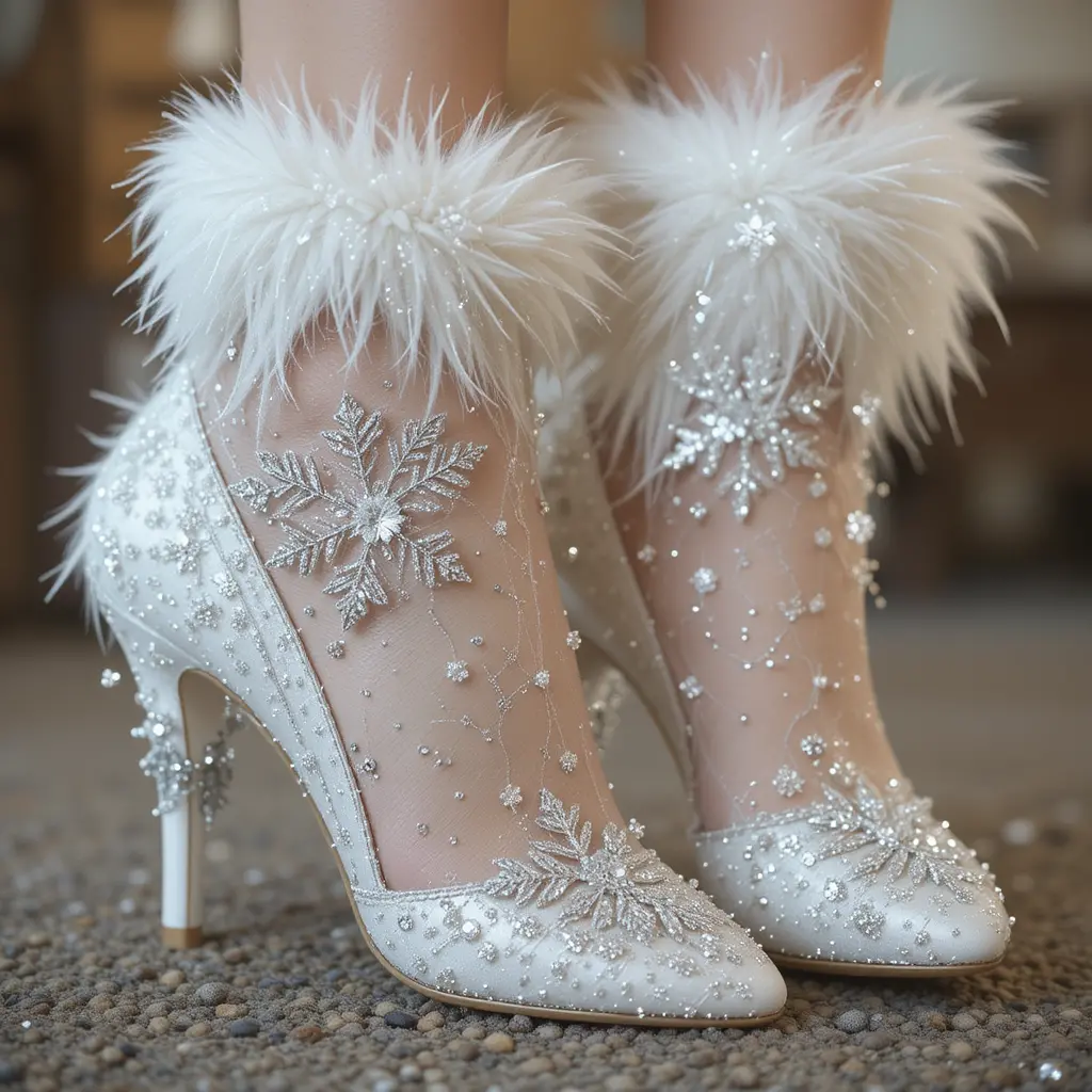 Winter-Themed Bridal Shoes