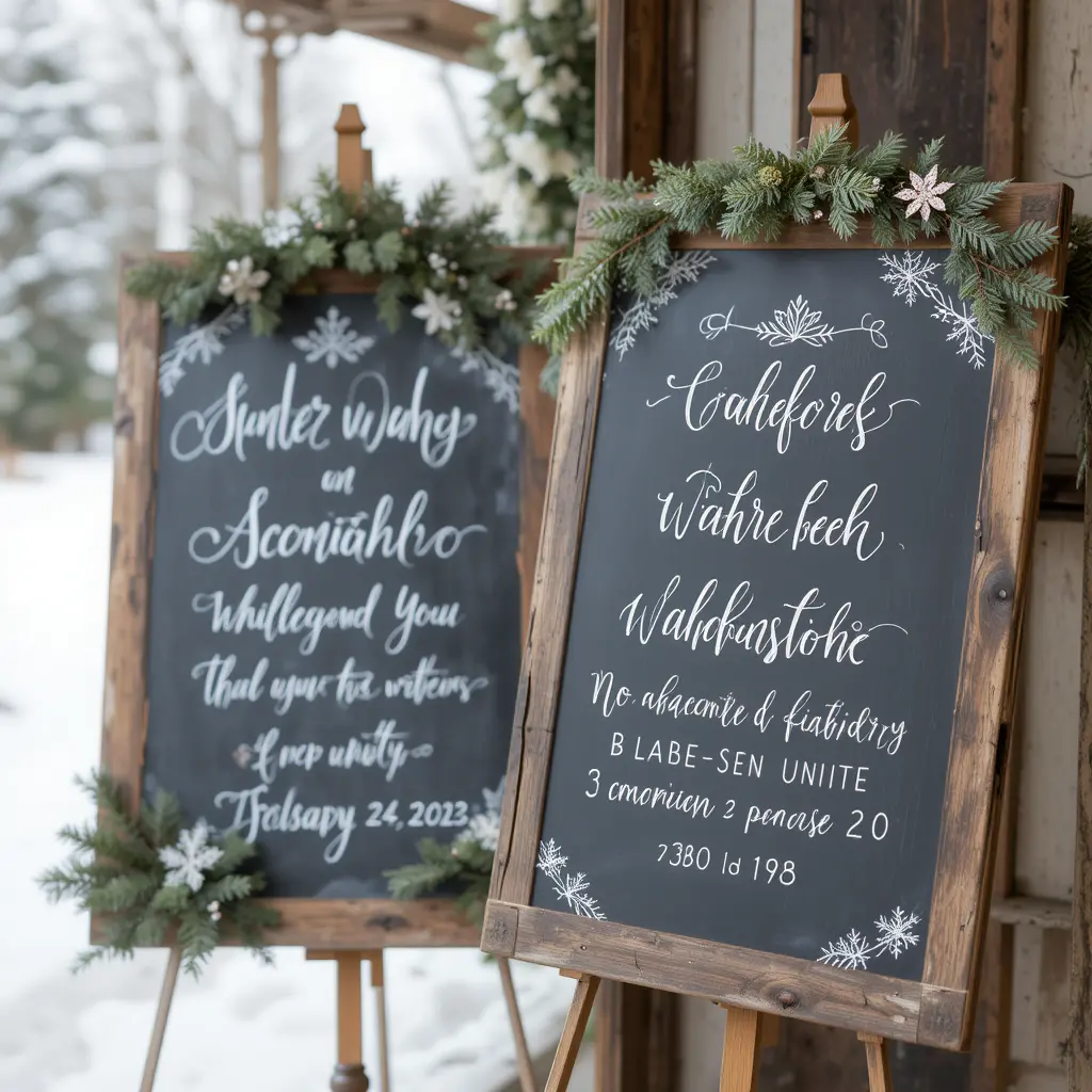 Wintery Wedding Signage