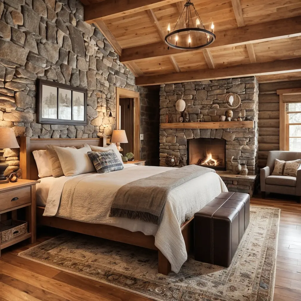Wood and Stone Accents for a Rustic Look