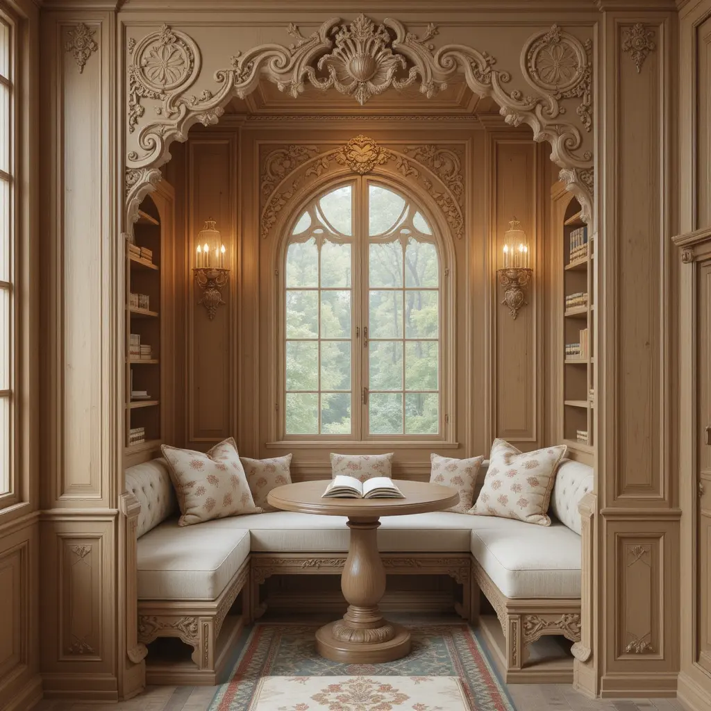 Wooden Carved Accent Nook