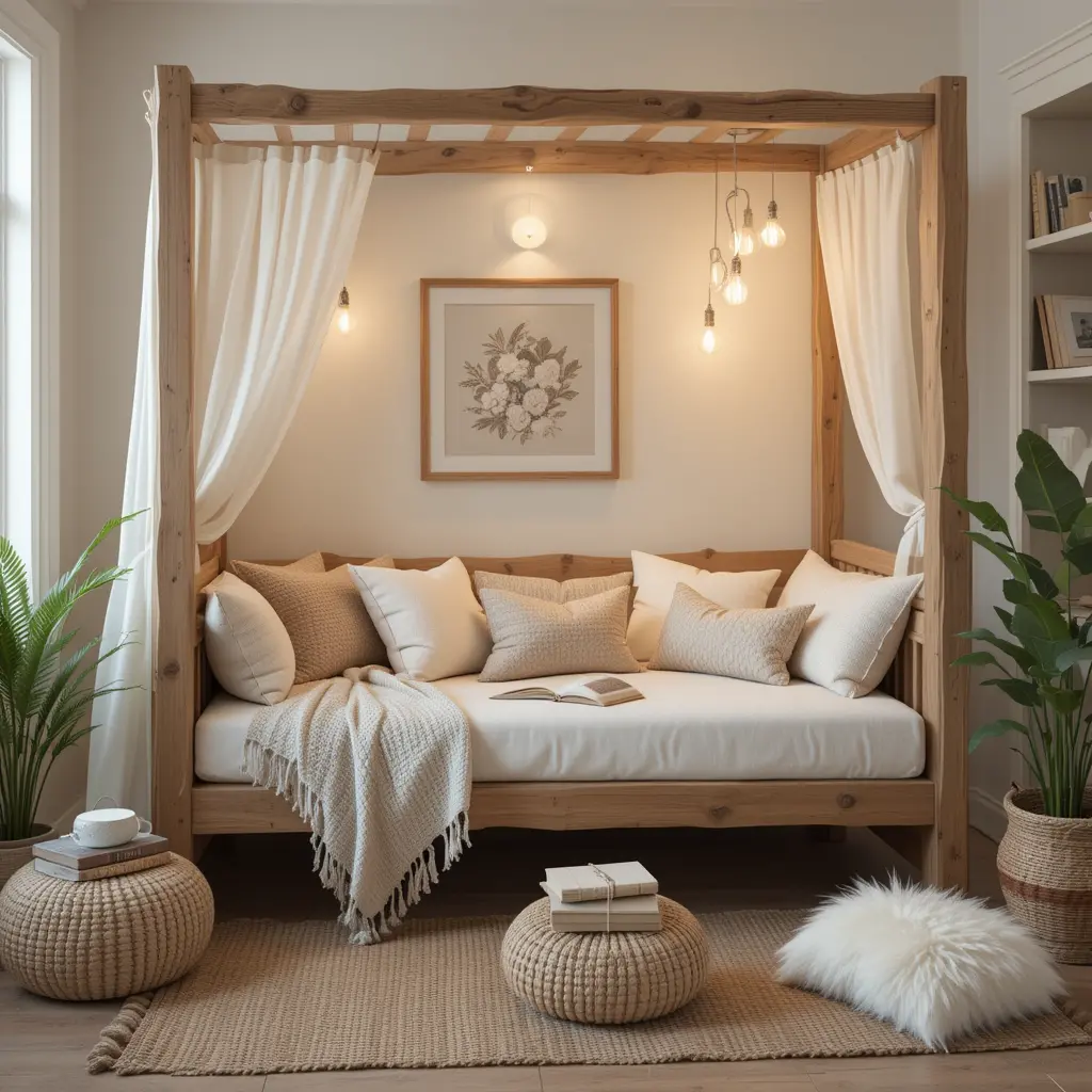 Wooden Frame Daybed Nook
