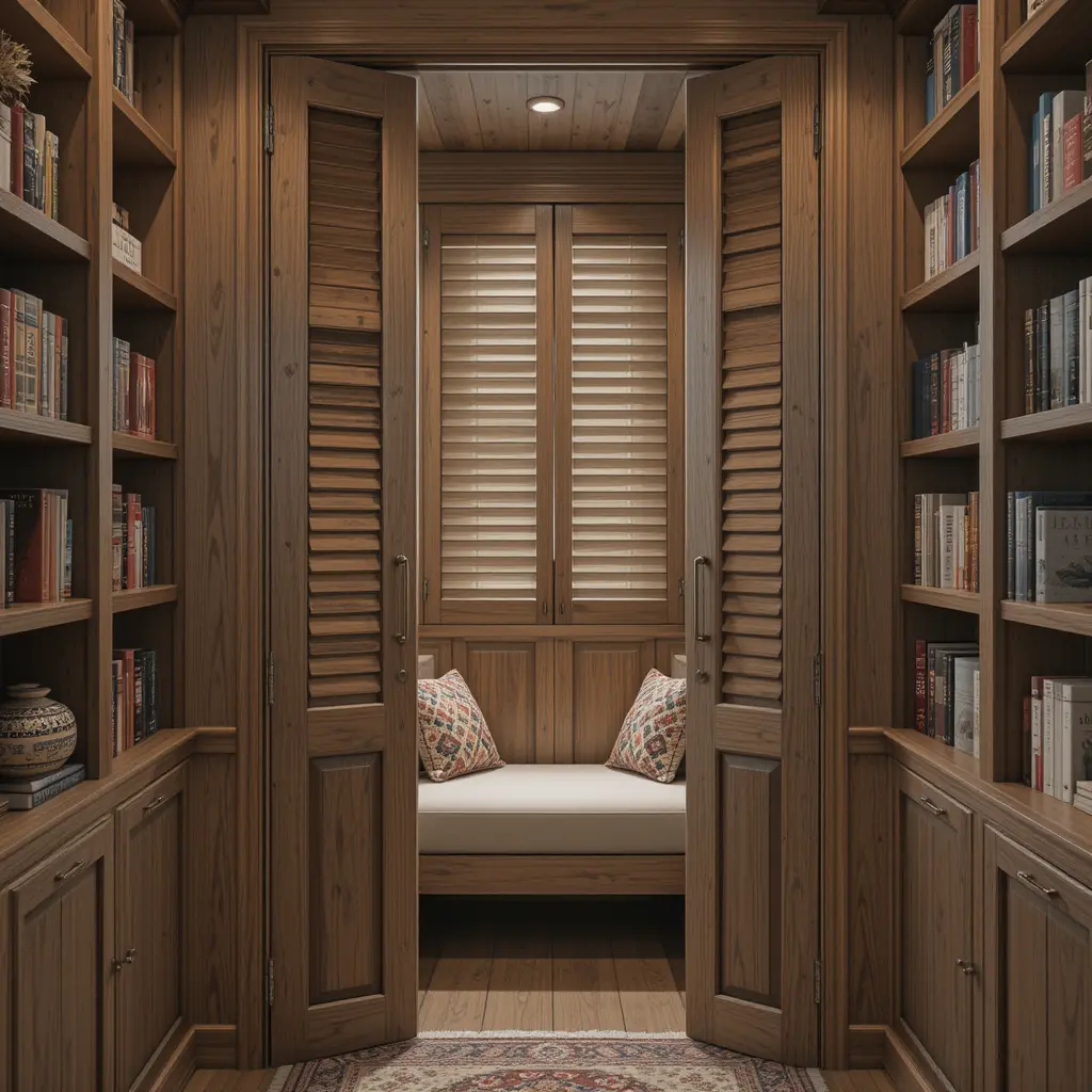 Wooden Shutter Doors for Privacy