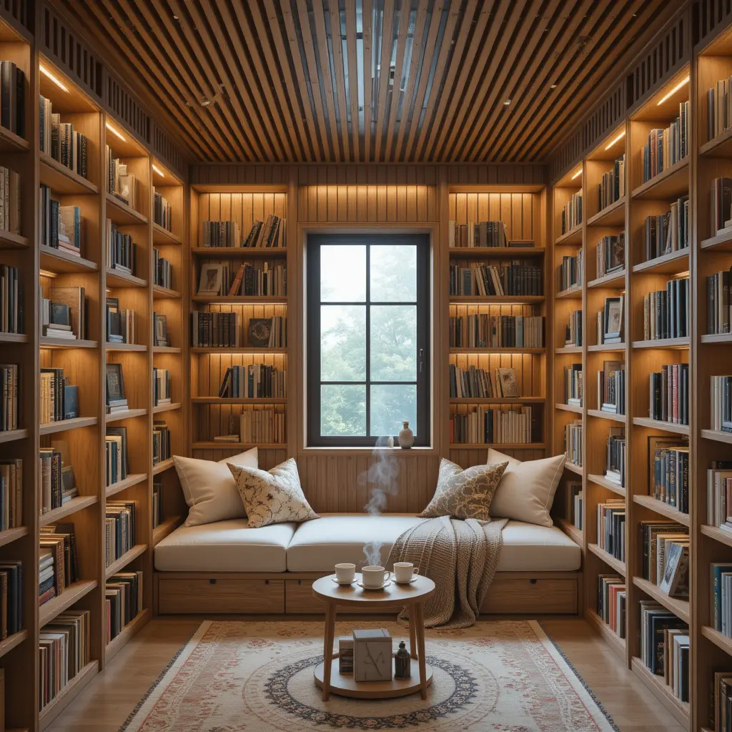 Wooden Slat Ceiling Nook