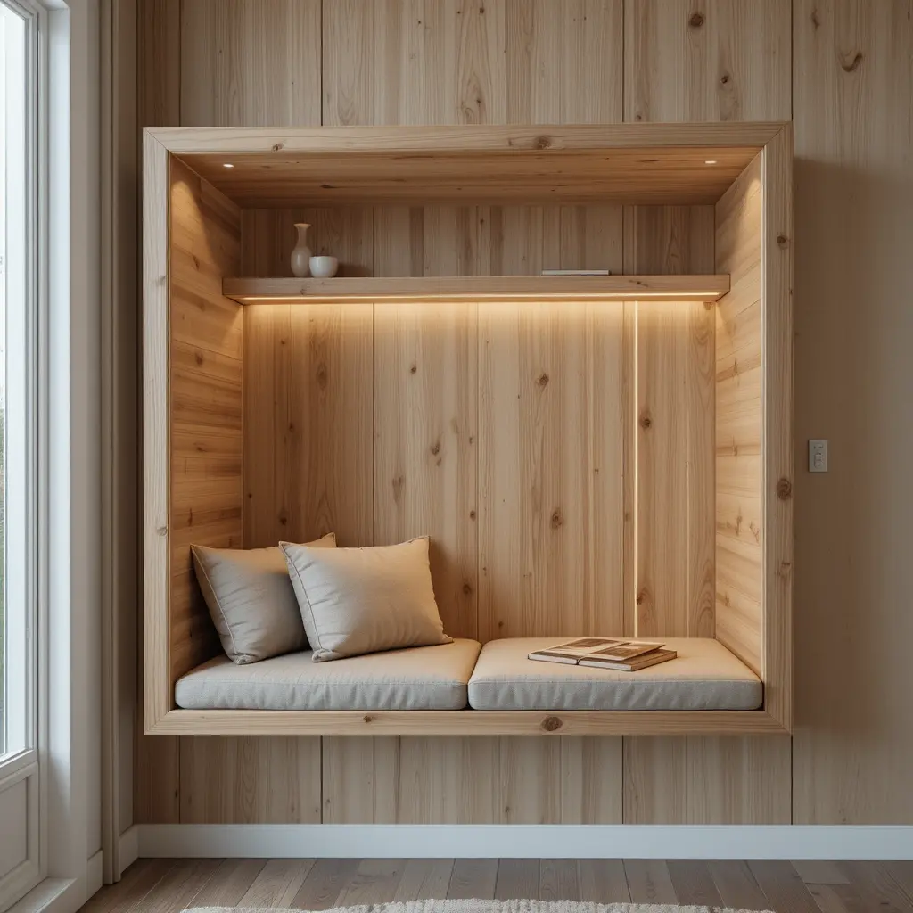Wooden Wall-Mounted Reading Nook