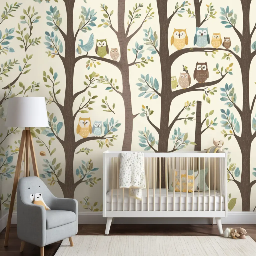 Woodland Owl Wallpaper