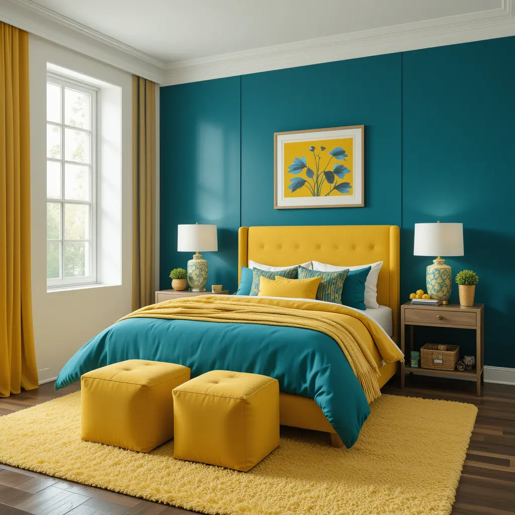 Yellow and Teal Color Combination