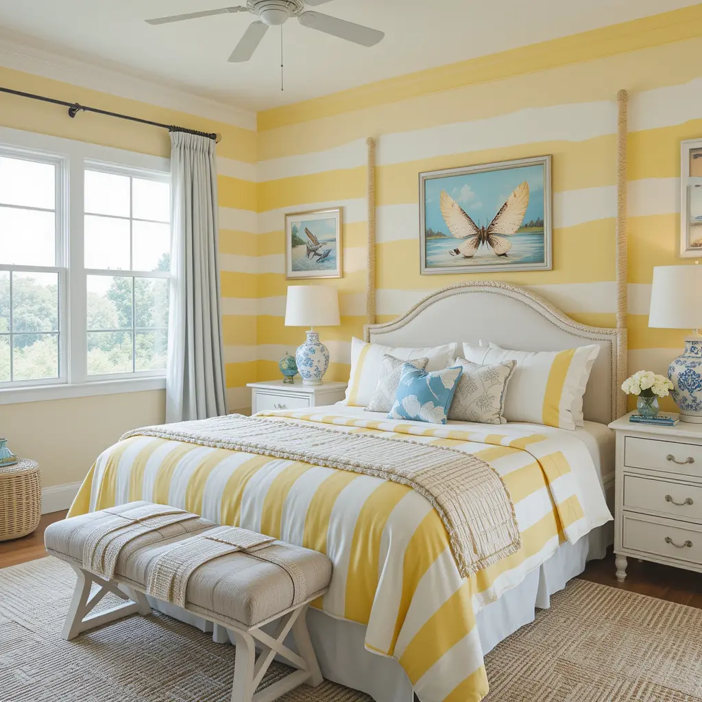 Yellow and White Stripes for a Coastal Look