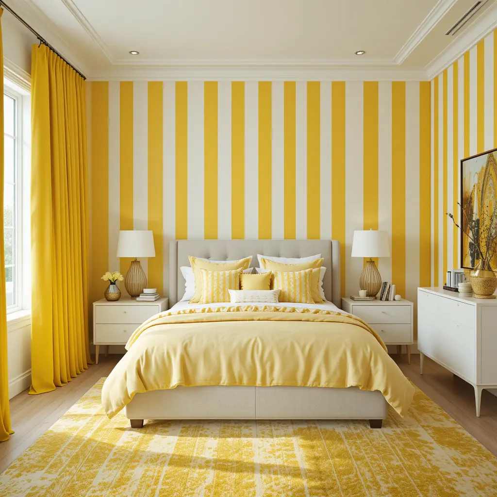 Yellow and White Vertical Stripes