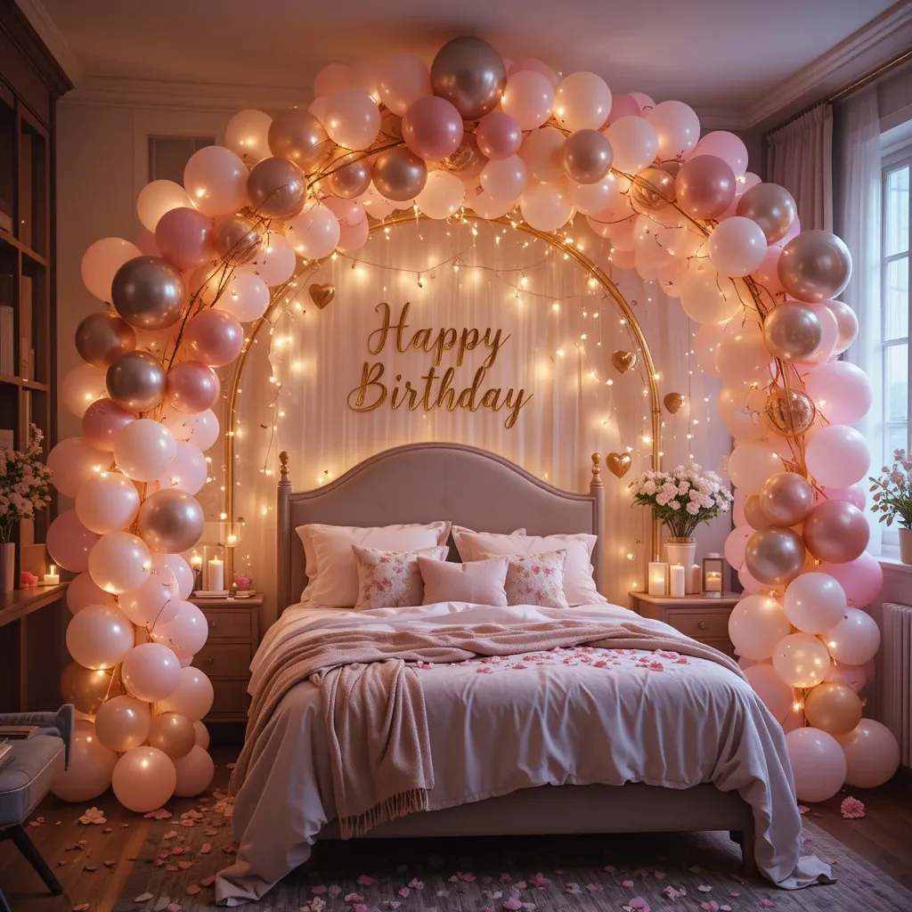Balloon Arch with Soft Lighting