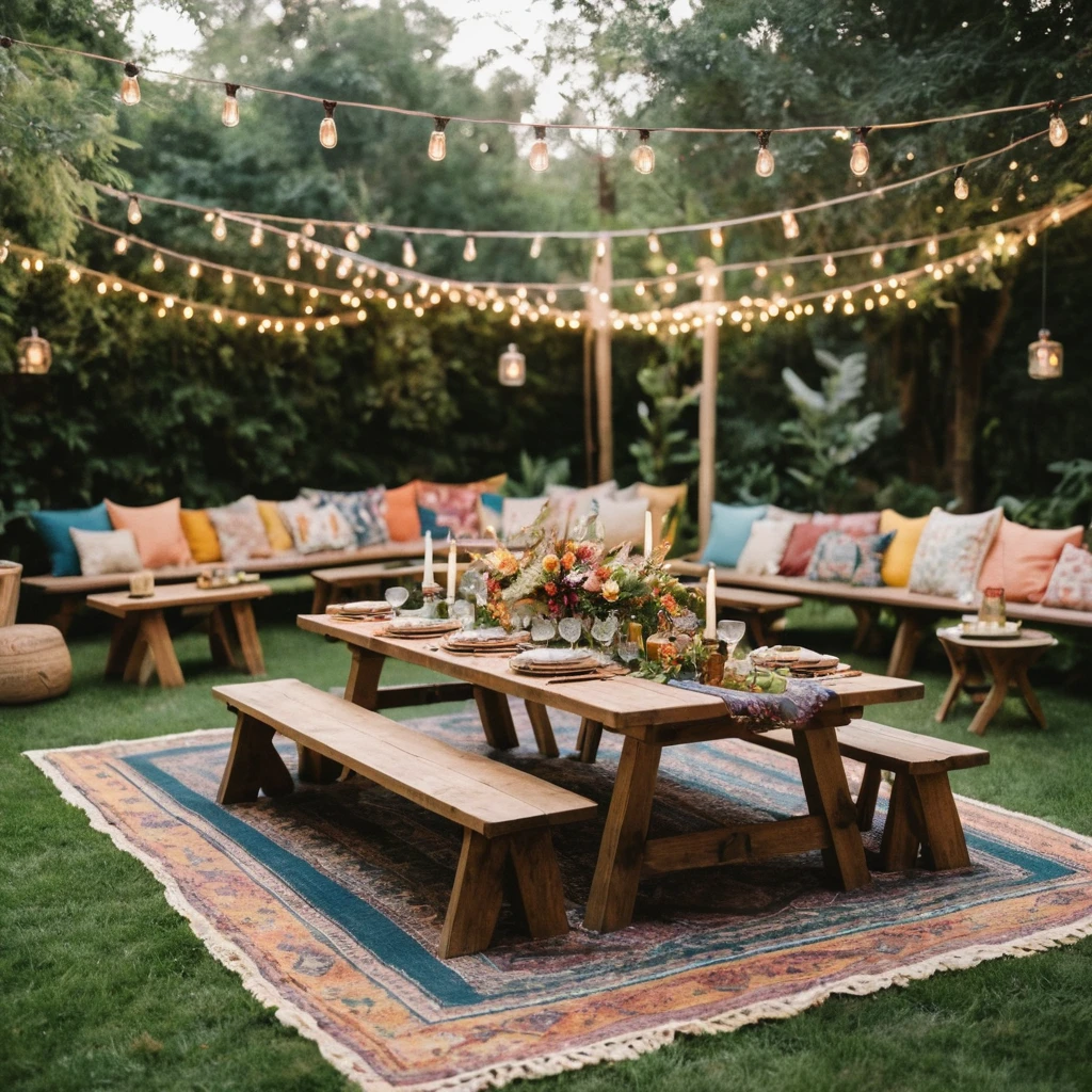 Bohemian Picnic Reception