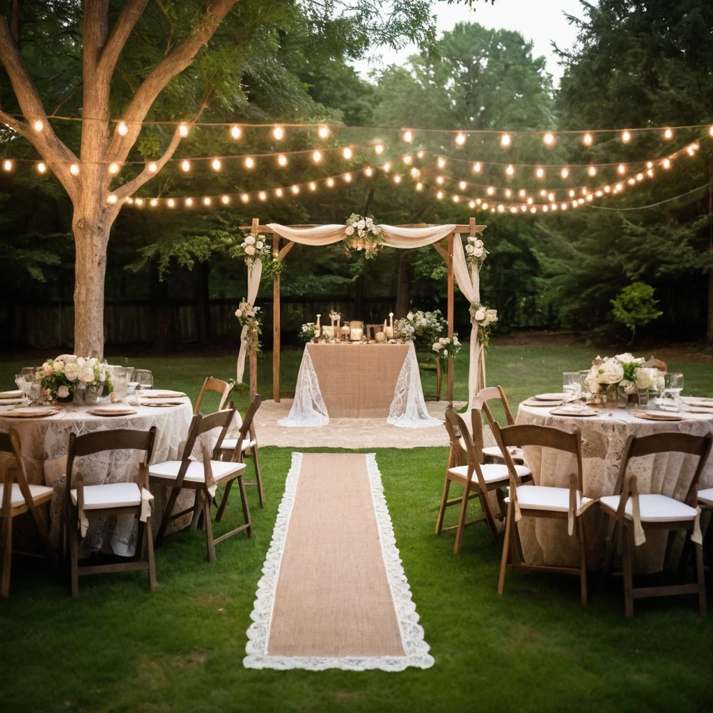 Burlap and Lace Decor