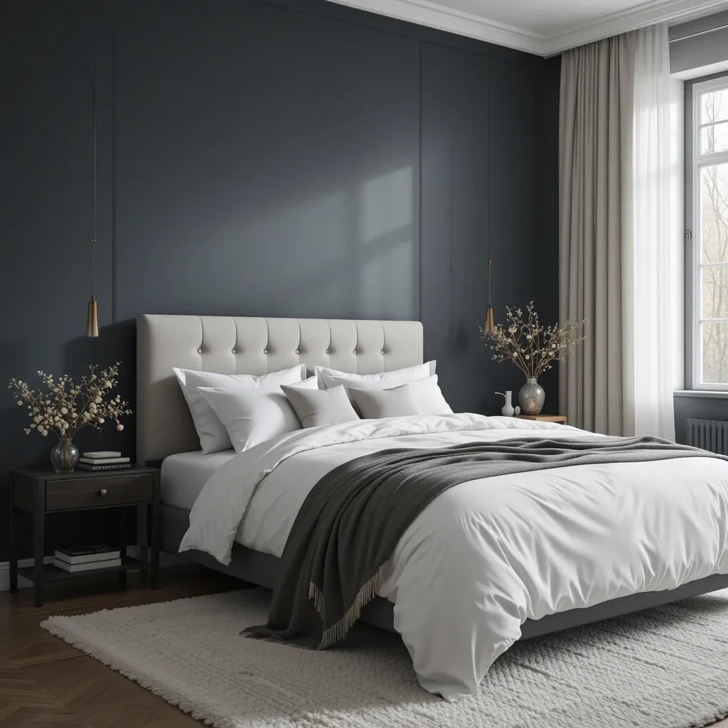 Dark Grey with White Bedding