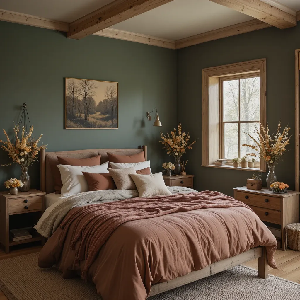 Earthy Color Palette with Floral Touches