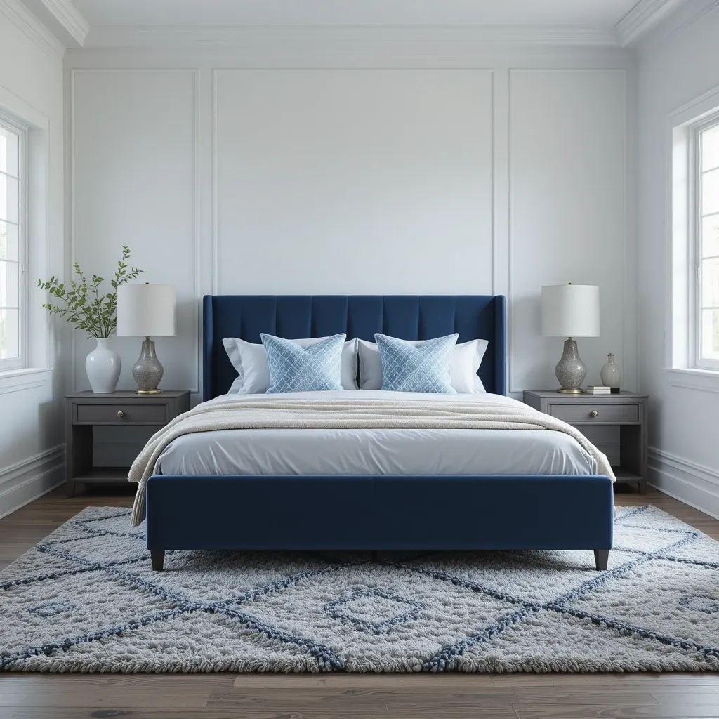 Grey Bedroom Ideas with a Pop of Color Blue