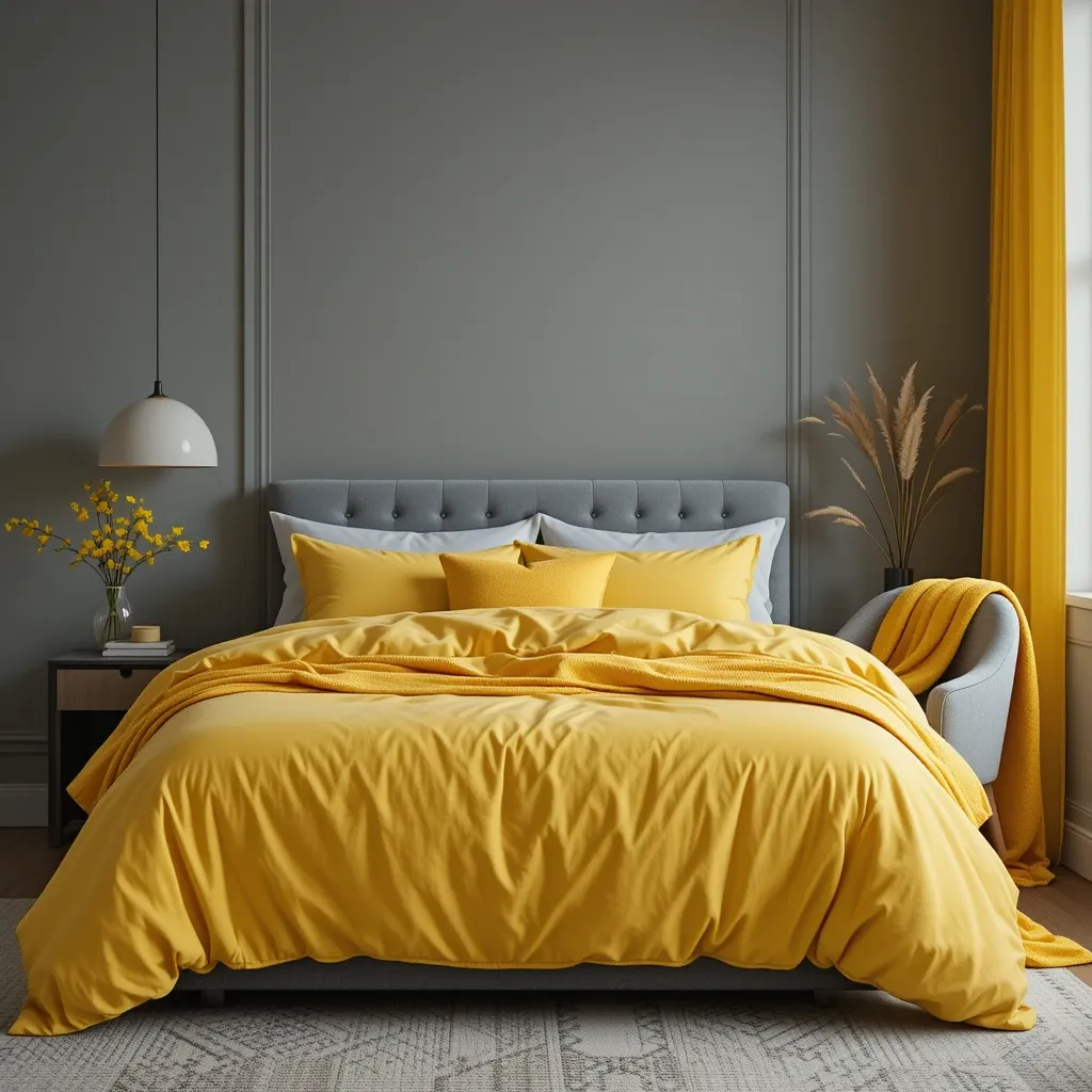 Grey and Yellow Bedroom Ideas