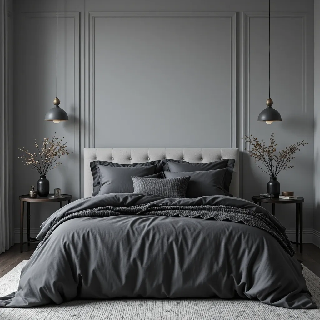 Grey with Charcoal Bedding