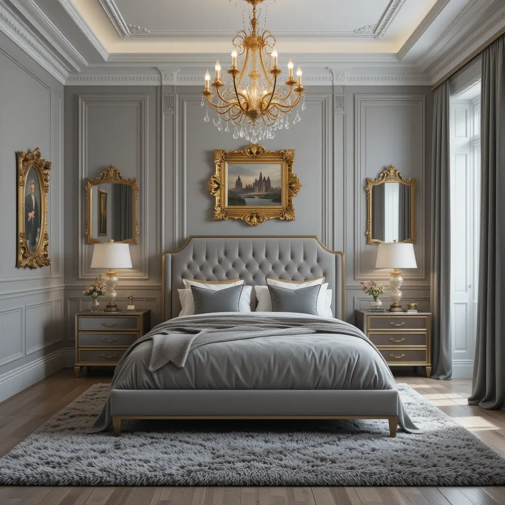 Grey with Gold Accents