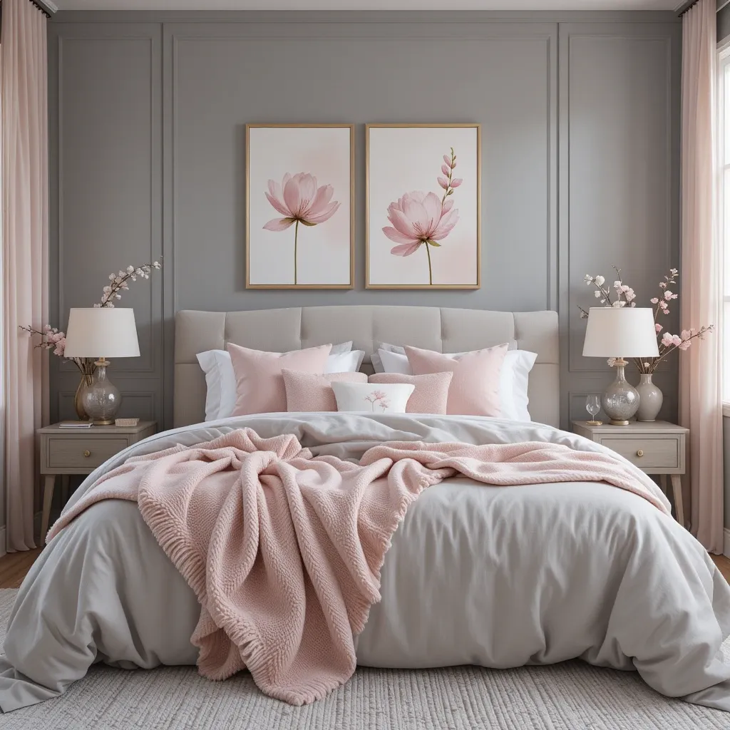 Grey with Pastel Pink
