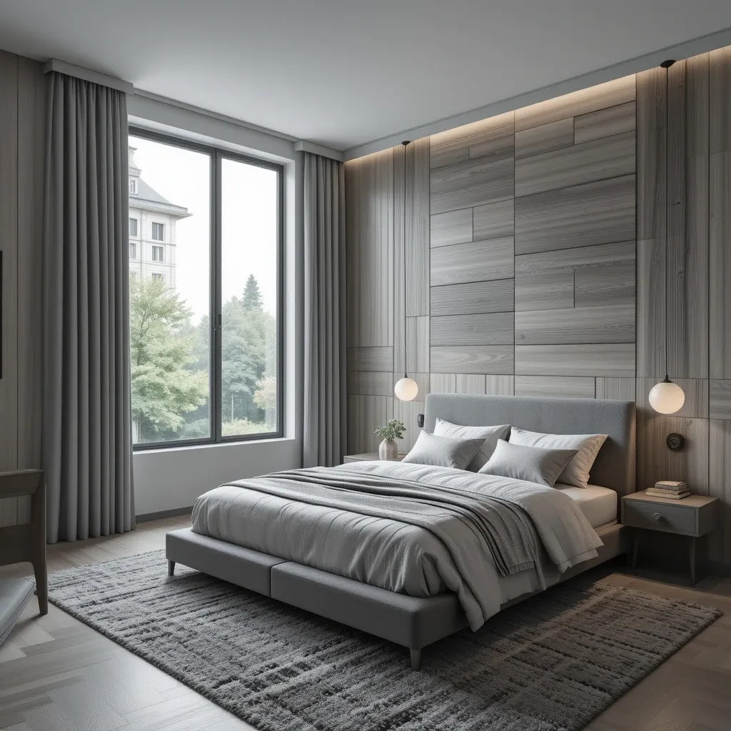 Grey with Textured Wall Panels