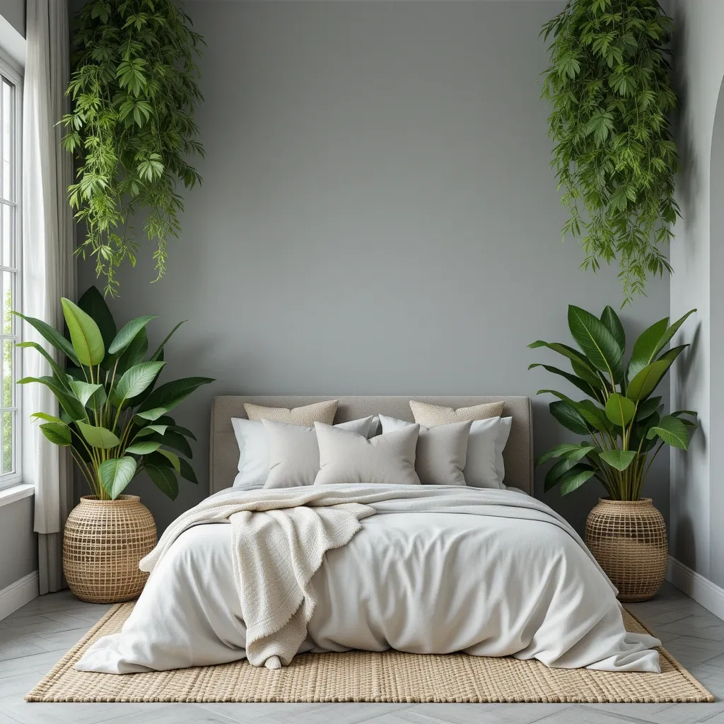 Grey with Tropical Greenery