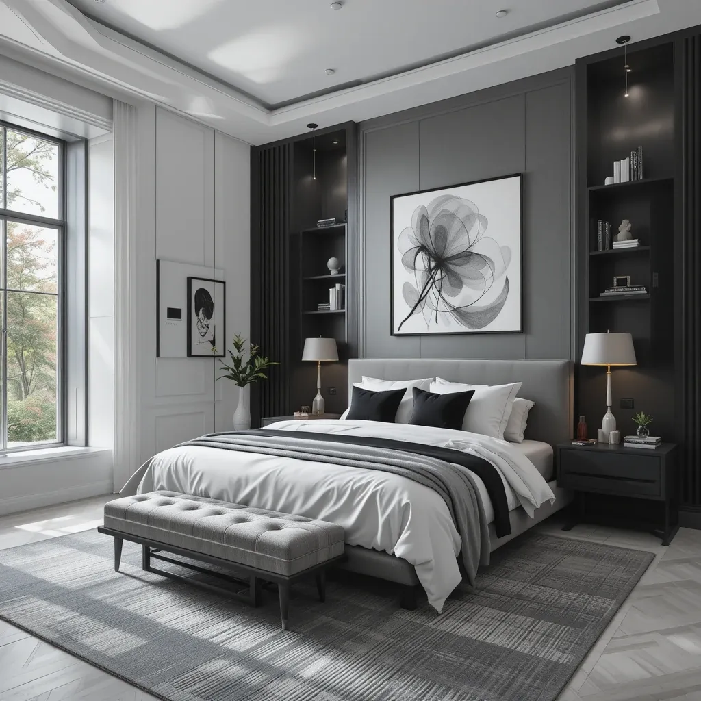 Grey with White and Black Details