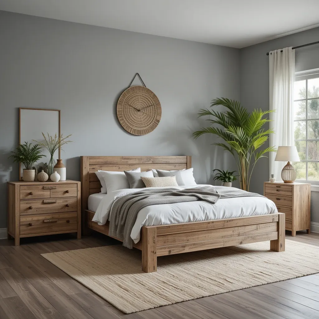 Grey with Wooden Furniture