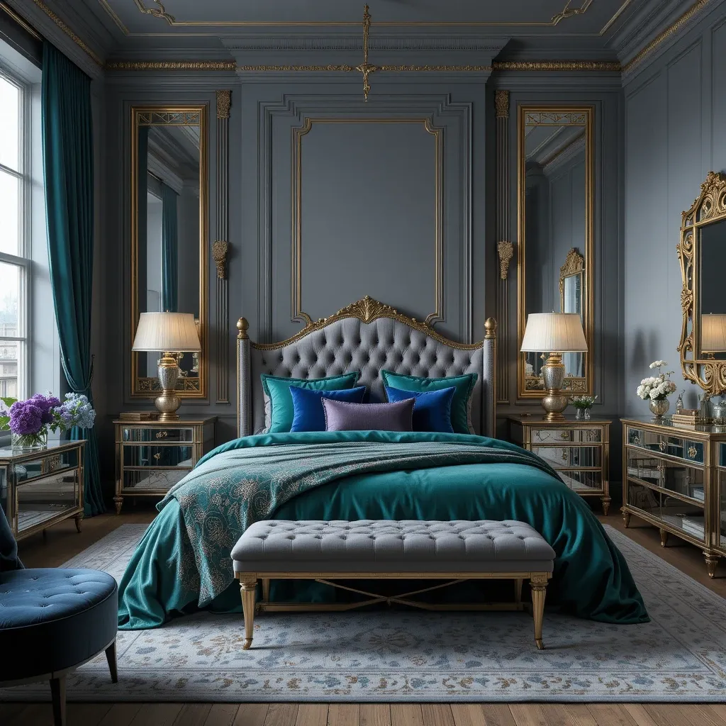 Luxe Grey Bedroom Ideas with a Pop of Color