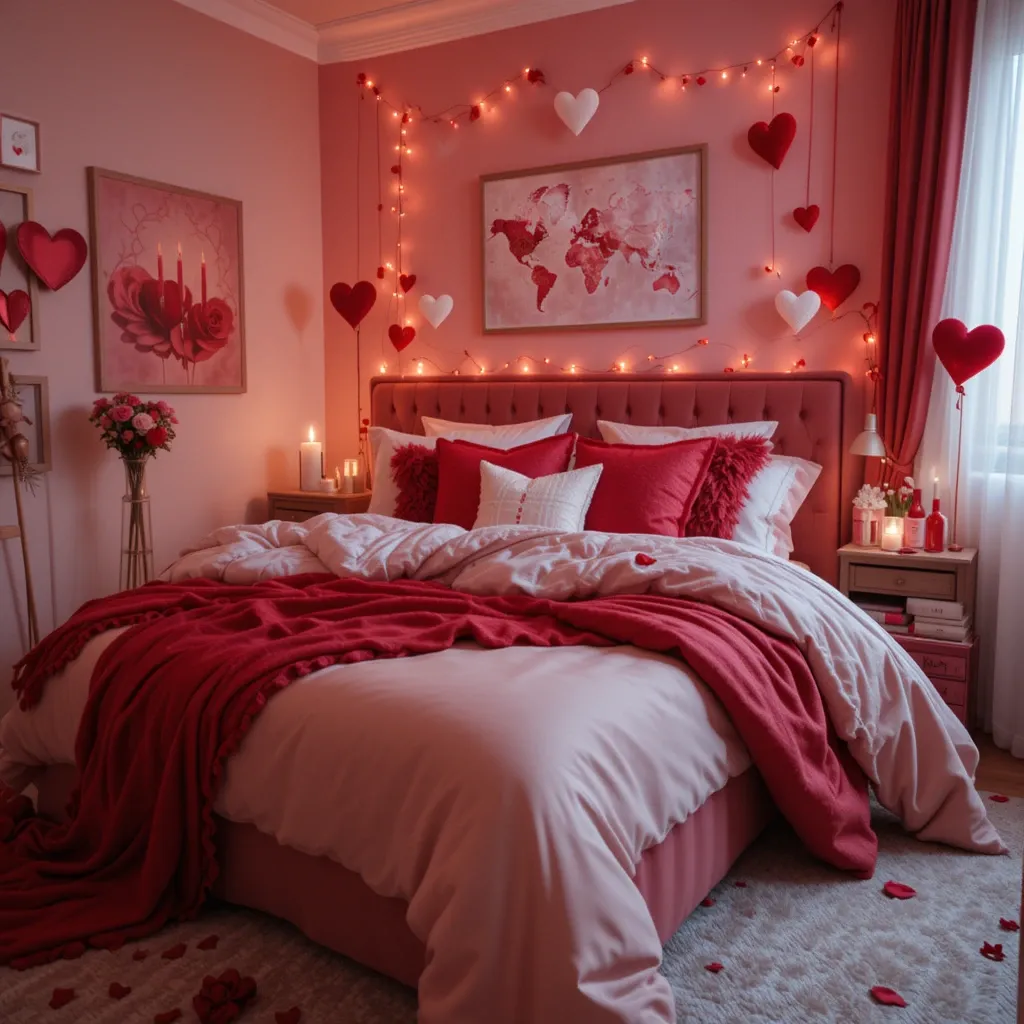Red and Pink Color Palette with Heart-Shaped Details