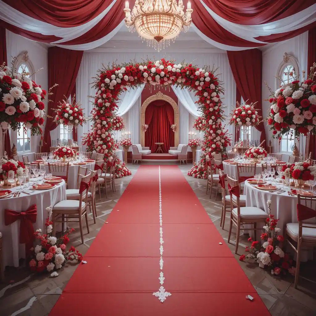Red and White Wedding Decorations