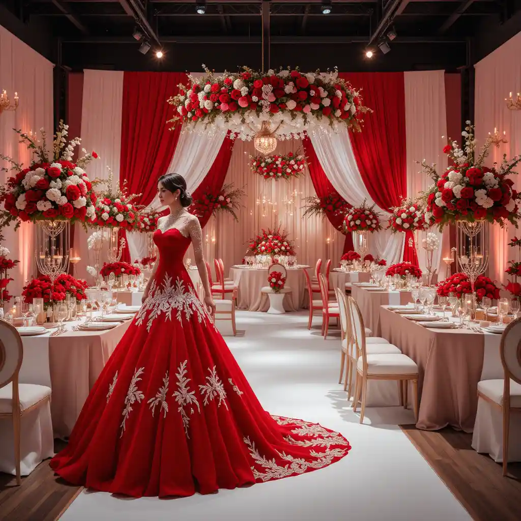 Red and White Wedding Dresses