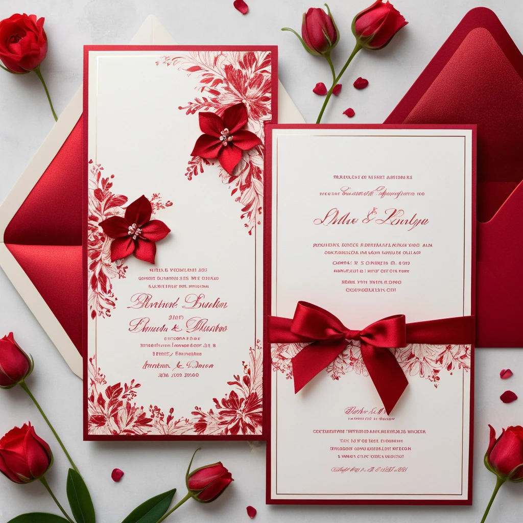 Red and White Wedding Invitations