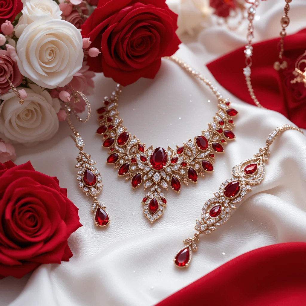 Red and White Wedding Jewelry
