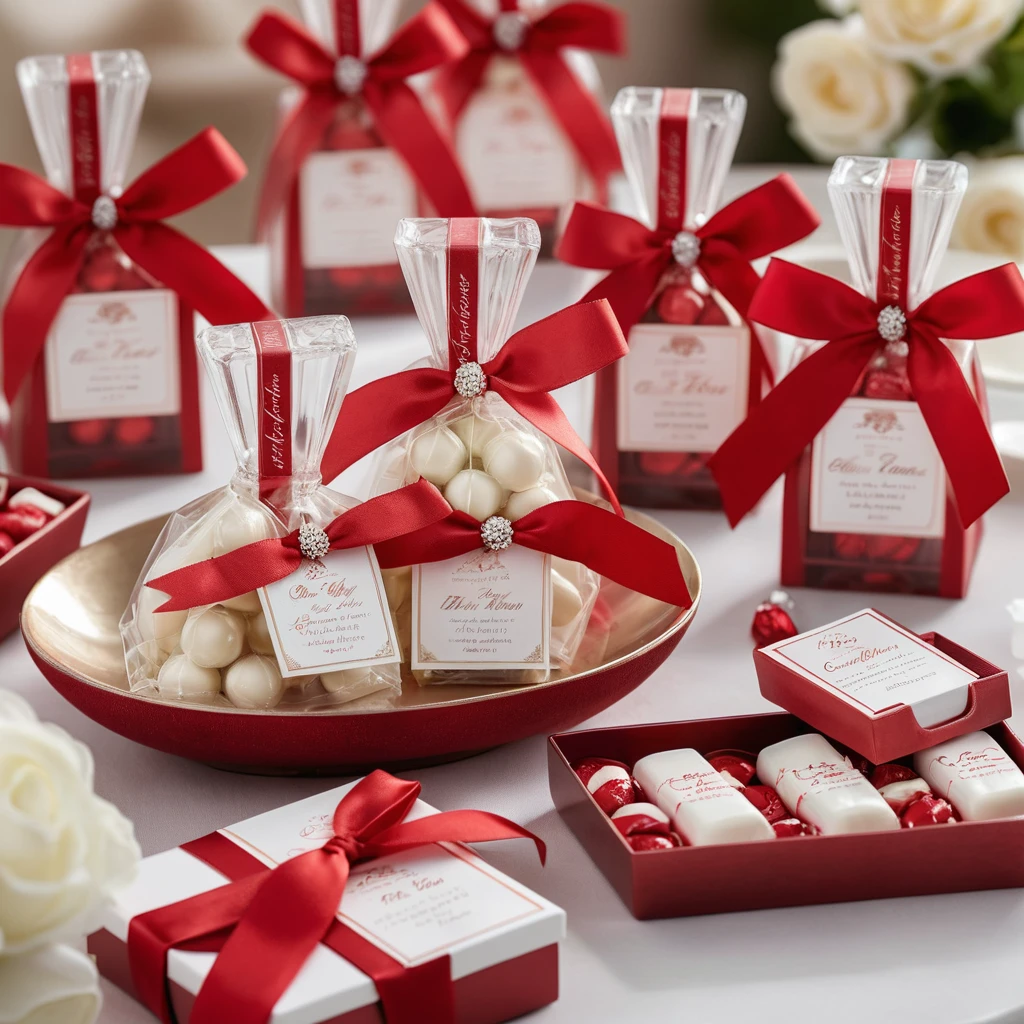 Red and White Wedding Party Favors